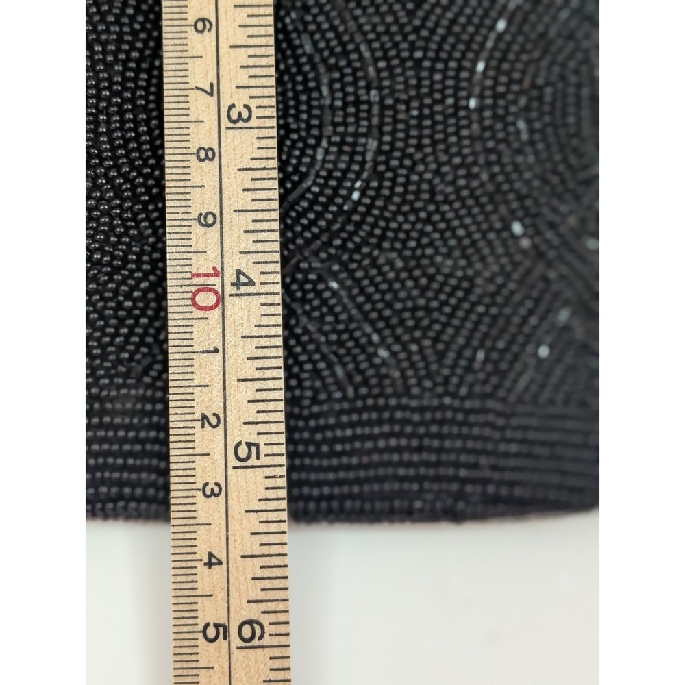 Vtg Richere Black Beaded Evening Purse Hand Made in Japan Rhinestone Clasp - Picture 15 of 17